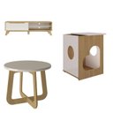 Ver imagem 2 de Sala de Estar Completa Rack com Mesa de Centro e Mesa de Apoio Lotus Jasmin Discovery Branco