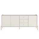 Ver imagem 2 de Buffet 3 Portas 3 Gavetas Jasper 185cm Off-white Fosco com Dourado