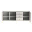 Ver imagem 6 de Buffet 3 Portas 3 Gavetas Jasper 185cm Off-White Fosco com Dourado