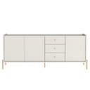 Ver imagem 2 de Buffet 3 Portas 3 Gavetas Jasper 185cm Off-White Fosco com Dourado