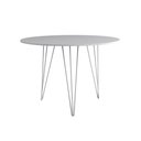 Ver imagem 2 de Mesa de Jantar Redonda 90cm Branca Clips 3 Pés Ferro Branco