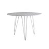 Mesa de Jantar Redonda 90cm Branca Clips 3 Pés Ferro Branco - 2