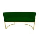 Ver imagem 5 de Namoradeira Poltrona Decorativa Luana Suede Verde com Base Dourada - Fm