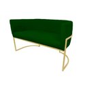 Ver imagem 1 de Namoradeira Poltrona Decorativa Luana Suede Verde com Base Dourada - Fm