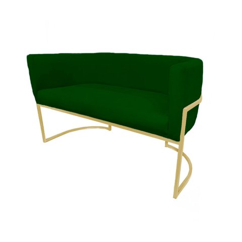 Namoradeira Poltrona Decorativa Luana Suede Verde com Base Dourada - Fm