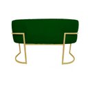 Ver imagem 4 de Namoradeira Poltrona Decorativa Luana Suede Verde com Base Dourada - Fm