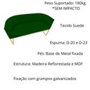 Ver imagem 2 de Namoradeira Poltrona Decorativa Luana Suede Verde com Base Dourada - Fm
