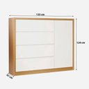 Ver imagem 3 de Cômoda 4 Gavetas e 1 Porta em MDF Freijó Off White 135x47x124 cm Dalla Costa