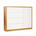 Ver imagem 1 de Cômoda 4 Gavetas e 1 Porta em MDF Freijó Off White 135x47x124 cm Dalla Costa