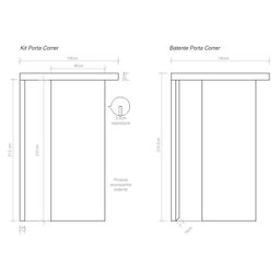 Kit Porta de Correr Completa 80x213x14 com Ferragens - 4