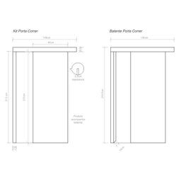Kit Porta de Correr Completa 80x213x14 com Ferragens Incoportas - 4