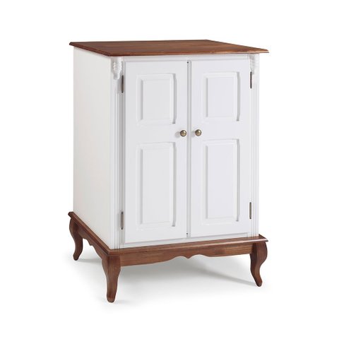Balcão Adega 2 Portas 1 Gaveta e Pés Luis XV 60814 Hannover Linz Móveis - Branco/Imbuia