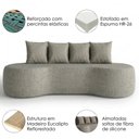 Ver imagem 4 de Sofa 3 Lugares Organico 210 Cm Ibiza Linho Prata Vazzano