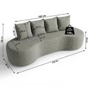 Ver imagem 3 de Sofa 3 Lugares Organico 210 Cm Ibiza Linho Prata Vazzano