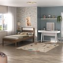 Ver imagem 6 de Cama de Solteiro para Colchão 88 X 188 Cm com Penteadeira 131,5cm Multimóveis Cr35247 Nogal/branco
