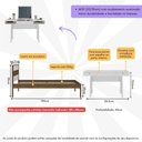 Ver imagem 5 de Cama de Solteiro para Colchão 88 X 188 Cm com Penteadeira 131,5cm Multimóveis Cr35247 Nogal/branco