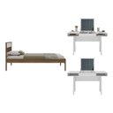 Ver imagem 3 de Cama de Solteiro para Colchão 88 X 188 Cm com Penteadeira 131,5cm Multimóveis Cr35247 Nogal/branco