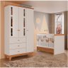 Berço Americano Mini Cama com Gaveta e Guarda Roupa Infantil Antonella 3 Portas Off White Caramelo C - 8
