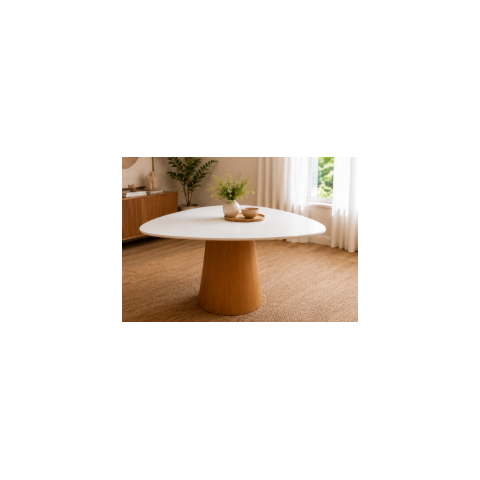 Mesa Orgânica Canya 145x150cm - Laca Branca