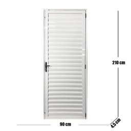 Porta Palheta de Alumínio 210 X 90cm Linha 25 Lado Esquerdo Esquadrias Bergamo - 7