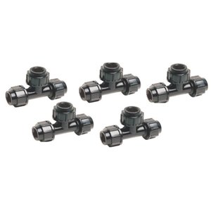 Te União Compressão Pp 20mm PEAD - 5 Unidades