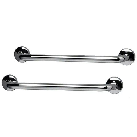 Alça Apoio 30cm Aço Inox Kit 2 Uni Barra Suporte Anti Queda Idoso Gestante Cadeirante Pcd Crianç