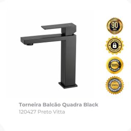 Torneira Balcão Quadra Black 120427 Preto Vitta - 2
