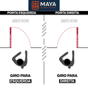Ver imagem 4 de Porta de Aluminio Lambril Branco com Puxador e Vidro Linha 25 - 210x100 Esquerda