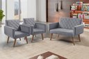 Ver imagem 4 de Conjunto Anabelle 2 Poltronas de 1 Lugar 1 Poltrona 2 Lugares Braço Unidecor Cinza
