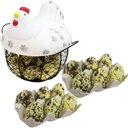 Ver imagem 2 de Cesto Galinha Porta Ovos Cerâmica Decorativo 18 Ovos Amarelo