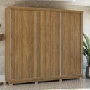 Ver imagem 1 de Guarda-roupa Casal 100% Mdf Kappesberg C/pés 3 Portas de Correr 8 Gavetas Nogueira