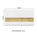 Ver imagem 3 de Armário de Cozinha Aéreo 120 cm 2 Portas com Vidro Branco Glamy Madesa