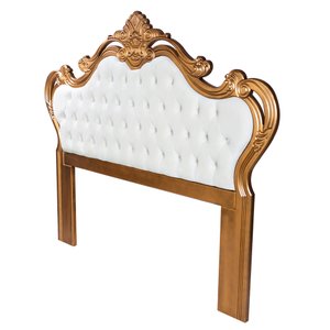 Cabeceira Decorativa Módena Queen Size Bege/Dourada - Gran Belo
