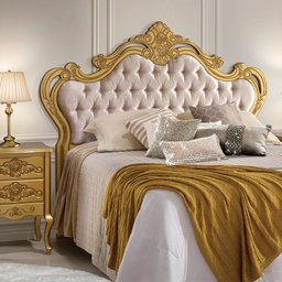 Cabeceira Decorativa Módena Queen Size Bege/Dourada - Gran Belo - 5