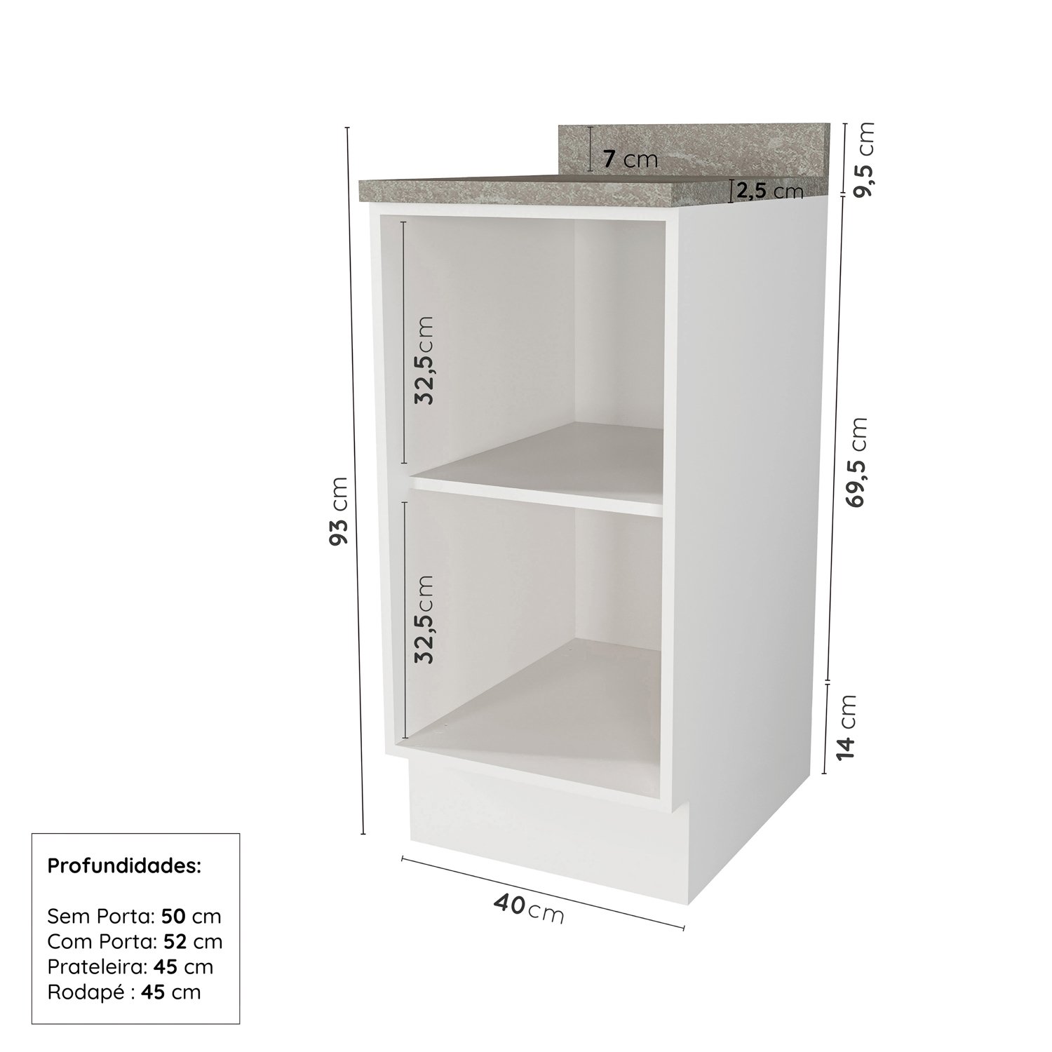 Cozinha Modulada 6 Peças com Tampo 3 Aéreos 6 Portas e 3 Balcões Arizona Cabecasa Madeiramadeira - 14