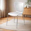 Ver imagem 1 de Cadeira Empilhável Base Aço Tubular Mono Branco