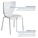 Ver imagem 6 de Cadeira Empilhável Base Aço Tubular Mono Branco