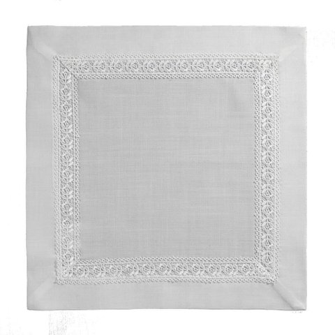 Conjunto com 2 Guardanapos Branco com Renda - Rafimex