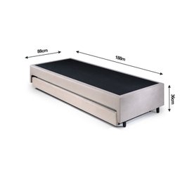 Base Box Solteiro com Auxiliar 88x188x36 Cm - 3