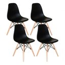 Ver imagem 3 de Mesa Redonda 90cm com 4 Cadeiras Eames Eiffel Pés de Madeira Preta