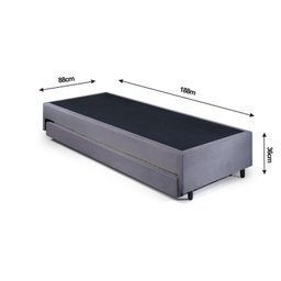 Base Box Solteiro com Auxiliar 88x188x36 Cm - 2