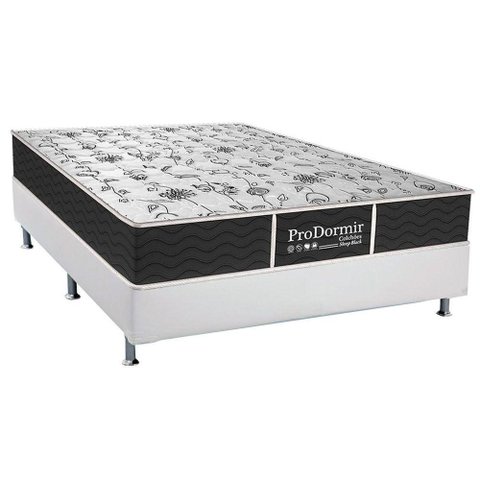 Cama Box Viúva: Colchão Molas Bonnel Probel Prolastic ProDormir Sleep + Base CRC Courano White(