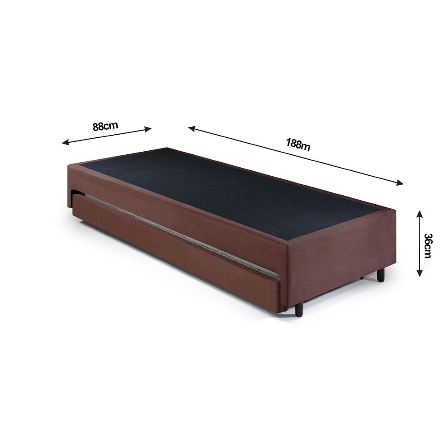 Base Box Solteiro com Auxiliar 88x188x36 Cm - 3