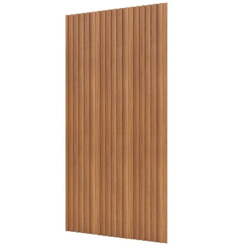 Painel Ripado de Madeira para Sala Quarto 134x183cm Bairon D03 Freijó - Lyam Decor