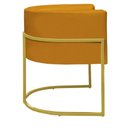 Ver imagem 5 de Kit 4 Poltronas Reforçadas Decorativa Sala Nayara Base Ferro Dourado Suede Mostarda