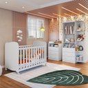 Ver imagem 2 de Quarto de Bebê com Berço Mini Cama Cômoda e Guarda Roupa com Cantoneira Cambalhota Espresso Móveis