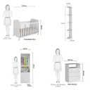 Ver imagem 4 de Quarto de Bebê Berço Cômoda e Guarda-Roupa com Cantoneira Cambalhota Espresso Móveis Branco Brilho