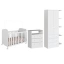 Ver imagem 3 de Quarto de Bebê Berço Cômoda e Guarda-Roupa com Cantoneira Cambalhota Espresso Móveis Branco Brilho