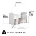 Ver imagem 5 de Quarto de Bebê Berço Cômoda e Guarda-Roupa com Cantoneira Cambalhota Espresso Móveis Branco Brilho