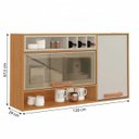 Ver imagem 4 de Armário de Cozinha Aéreo 2 Portas com Reflecta e Garrafeiro 120cm Nápoles Itatiaia Cinamomo/Off White